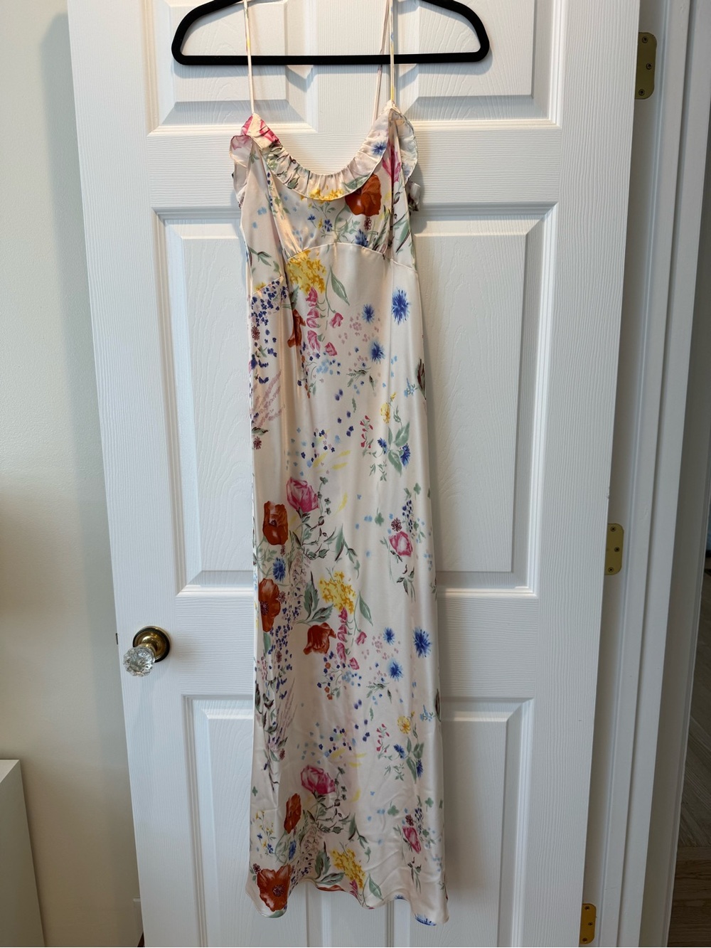 Reformation floral satin slip dress
